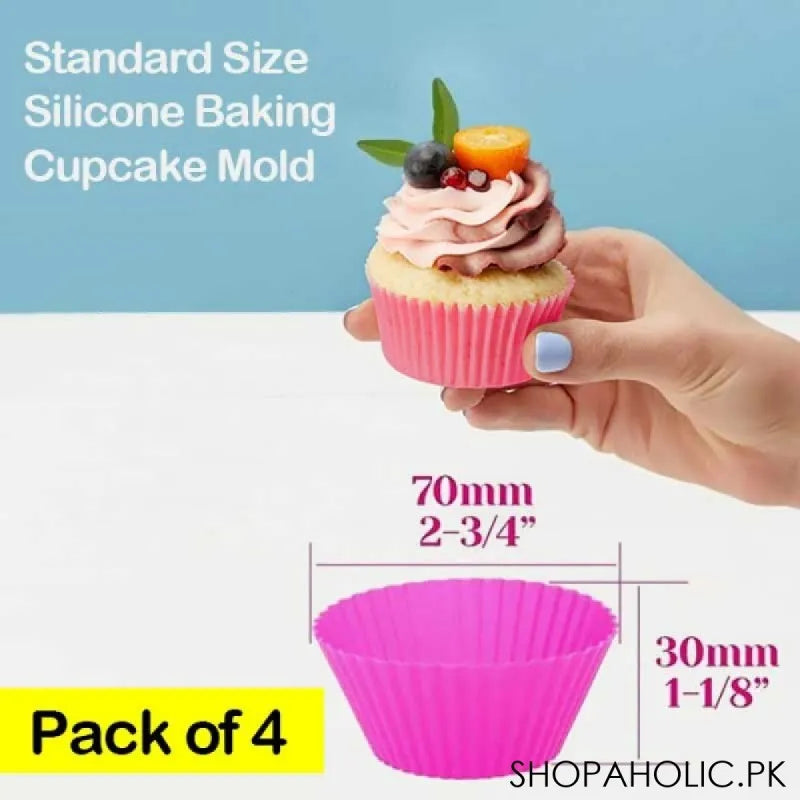 (pack of 4) silicone cupcake molds main image