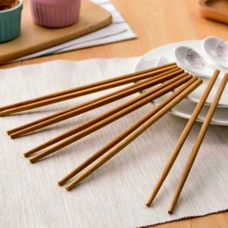 (pack of 5 pairs) natural bamboo chopsticks image2