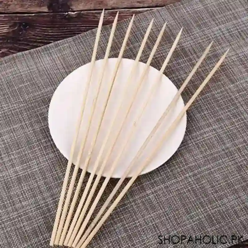 (pack of 80) sturdy bamboo skewer sticks image2