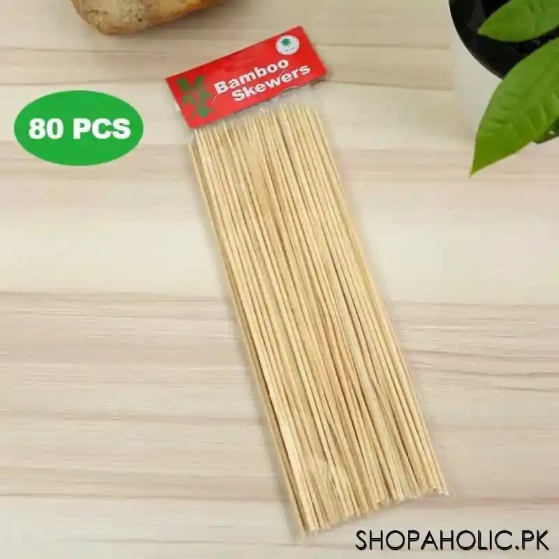 (pack of 80) sturdy bamboo skewer sticks image4