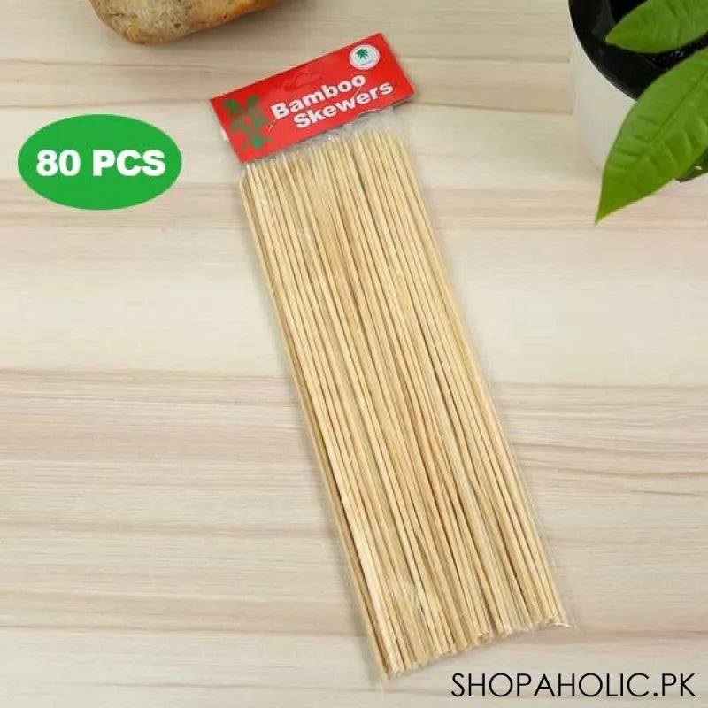 (pack of 80) sturdy bamboo skewer sticks image4