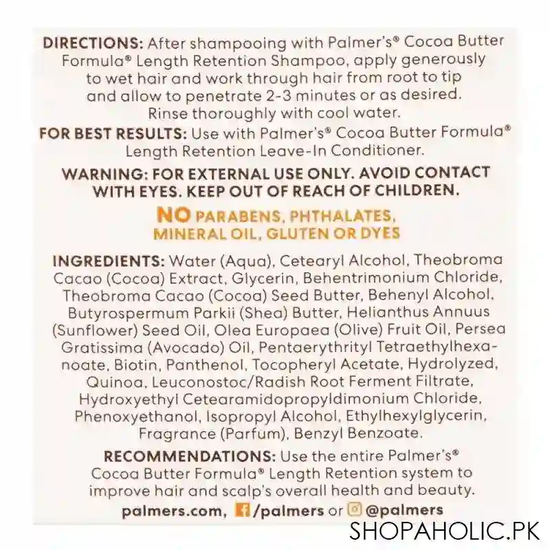 palmer's cocoa butter formula lenght retention conditioner, 400ml image3