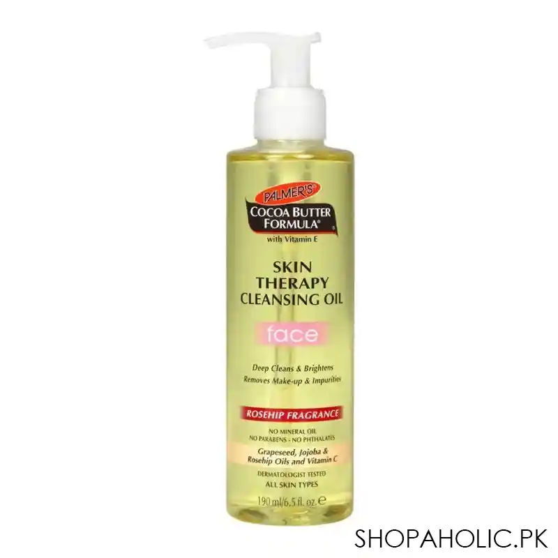 palmer's cocoa butter formula skin therapy face cleansing oil, paraben free, 190ml main image