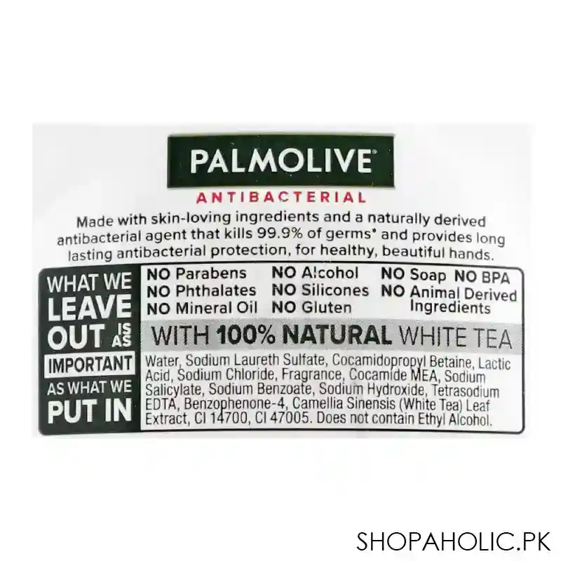 palmolive antibacterial white tea hand wash, 225ml image4