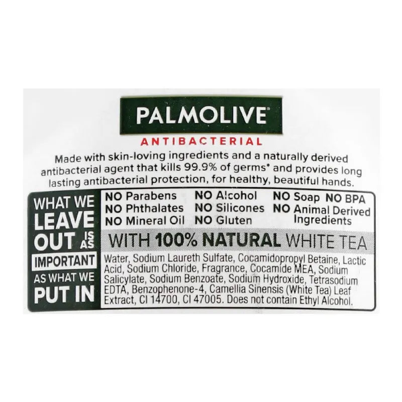 palmolive antibacterial white tea hand wash, 225ml image4