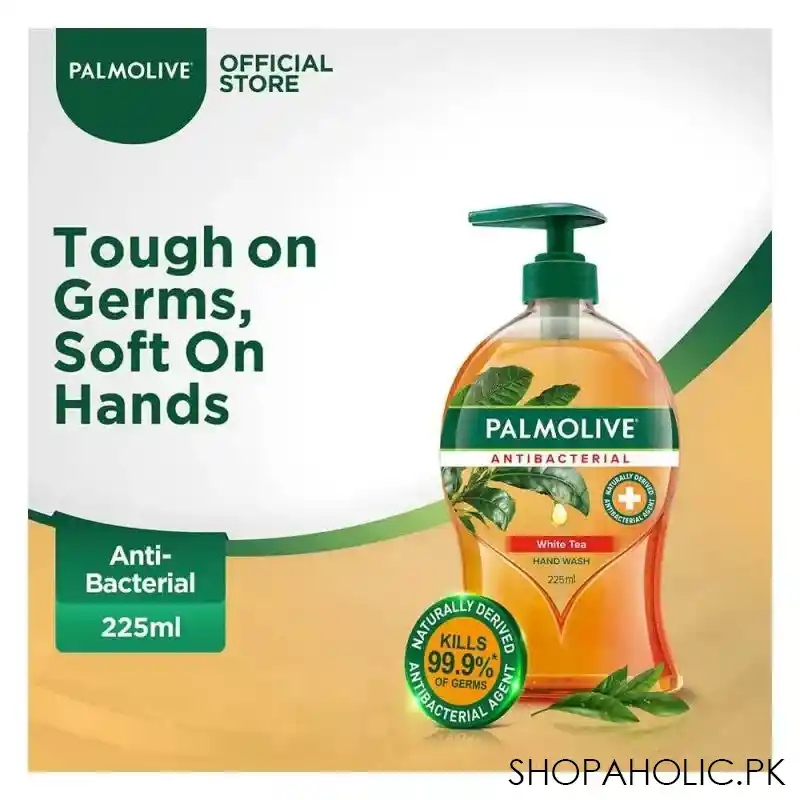 palmolive antibacterial white tea hand wash, 225ml main image