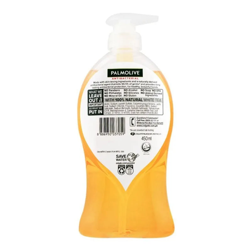 palmolive antibacterial white tea hand wash, 450ml image3