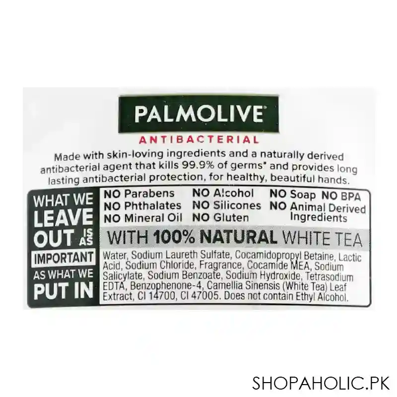 palmolive antibacterial white tea hand wash, 450ml image4