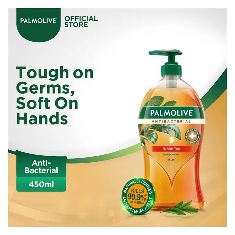 palmolive antibacterial white tea hand wash, 450ml main image