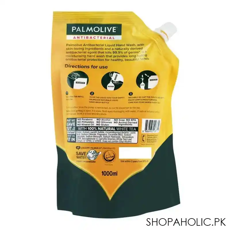 palmolive antibacterial white tea hand wash, refill, 1000ml image3