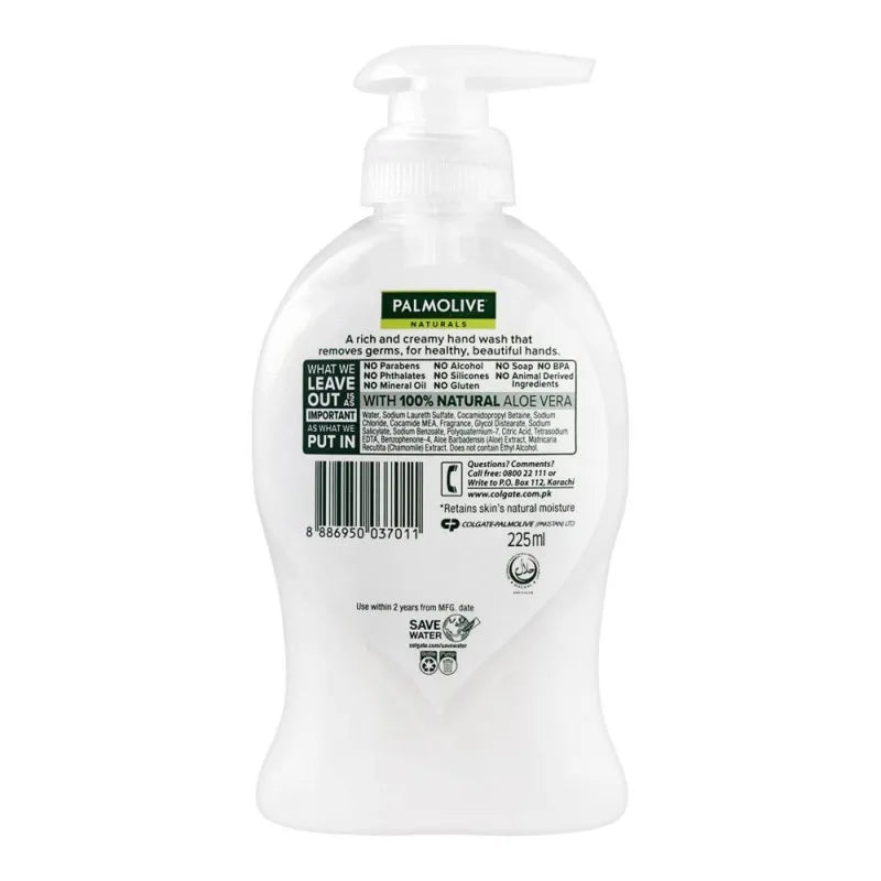 palmolive naturals aloe vera & chamomile hand wash, 225ml image3