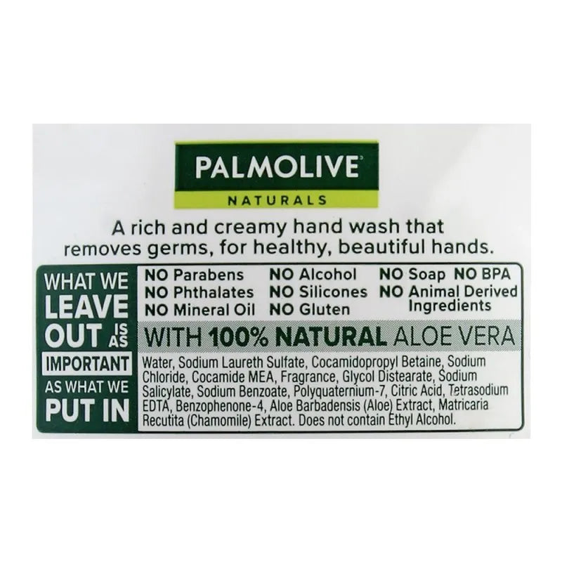 palmolive naturals aloe vera & chamomile hand wash, 225ml image4