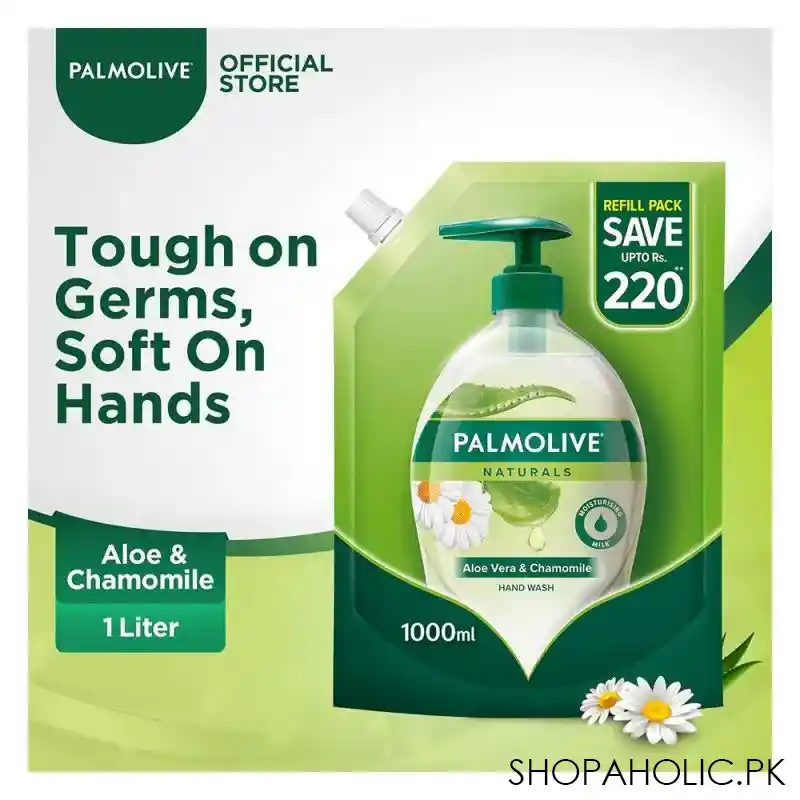 palmolive naturals aloe vera & chamomile hand wash, refill, 1000ml main image