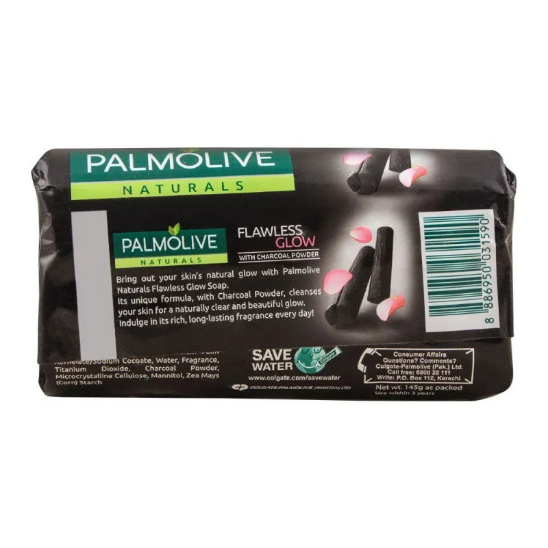 palmolive naturals flawless glow soap, with charcoal powder, 145g image2