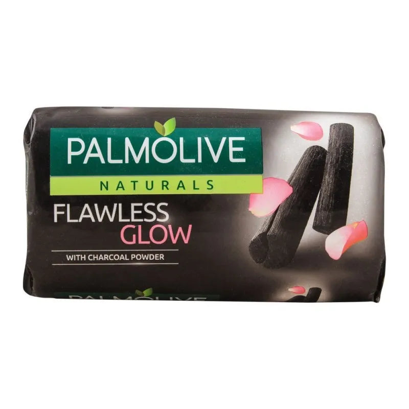 palmolive naturals flawless glow soap, with charcoal powder, 145g main image