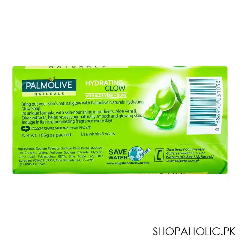 Palmolive Naturals Hydrating Glow Soap With Aloe Vera & Olive, Luxury Size, 165g - Image 3