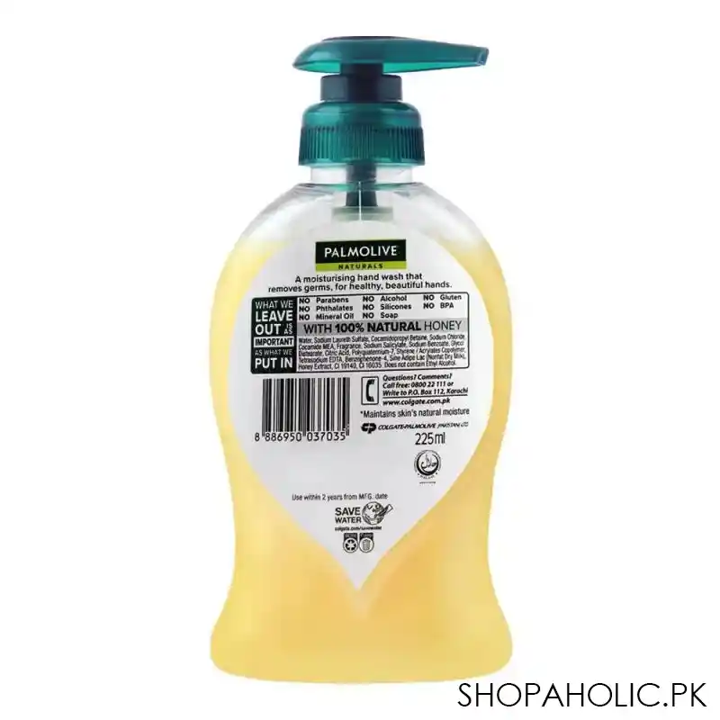 palmolive naturals milk & honey hand wash, 225ml image3