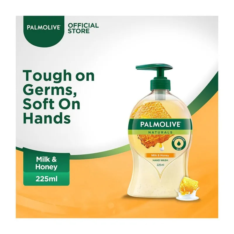 palmolive naturals milk & honey hand wash, 225ml main image