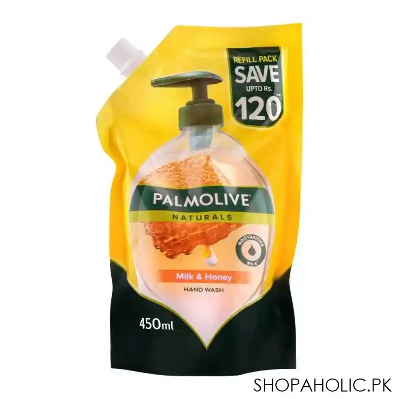 palmolive naturals milk & honey liquid hand wash, refill, 450ml image2