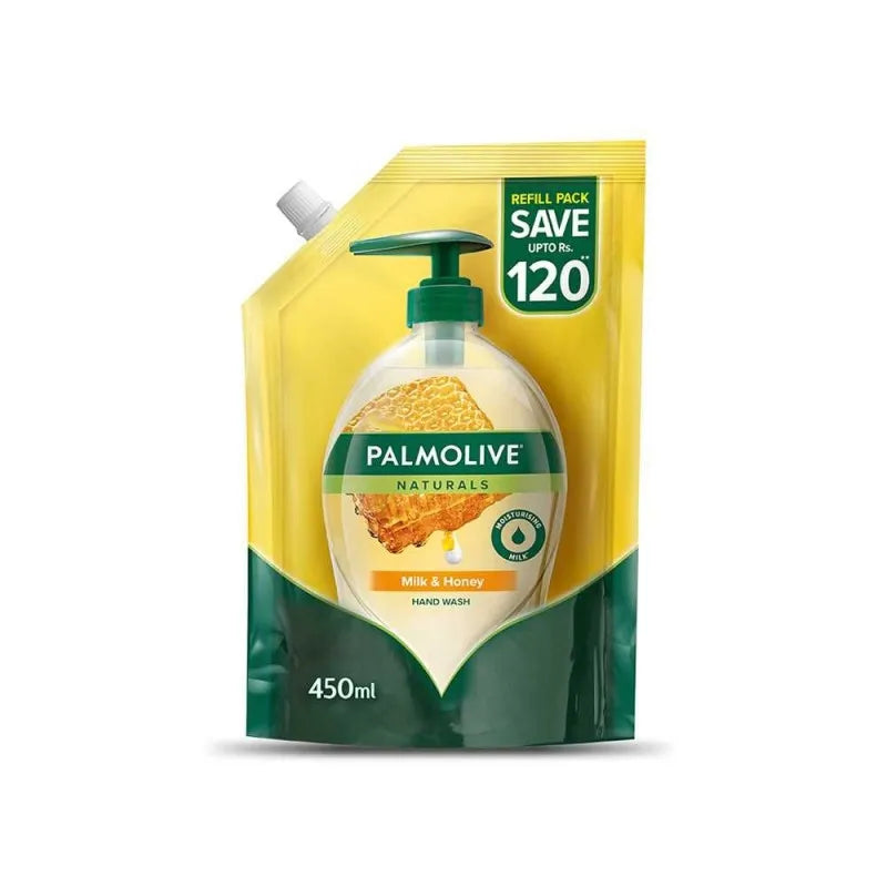 palmolive naturals milk & honey liquid hand wash, refill, 450ml main image