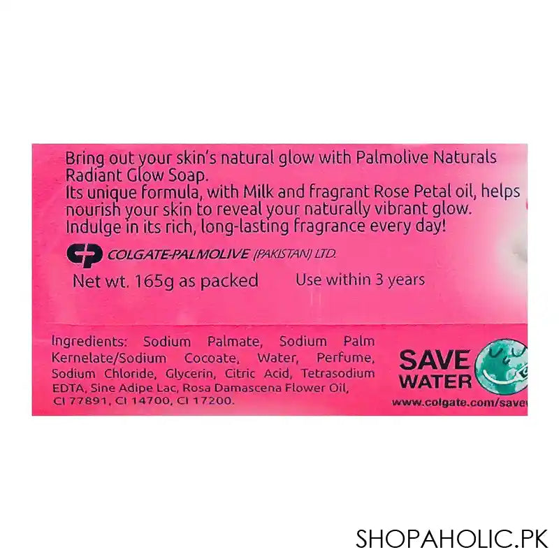 Palmolive Naturals Radiant Glow Milk & Rose Soap, 165g - Image 2