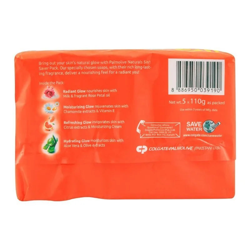 palmolive naturals refreshing glow soap, 5 in one pack, 5x110g image2