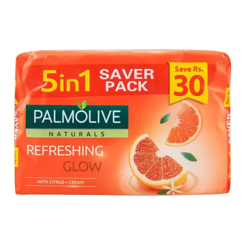 palmolive naturals refreshing glow soap, 5 in one pack, 5x110g main image