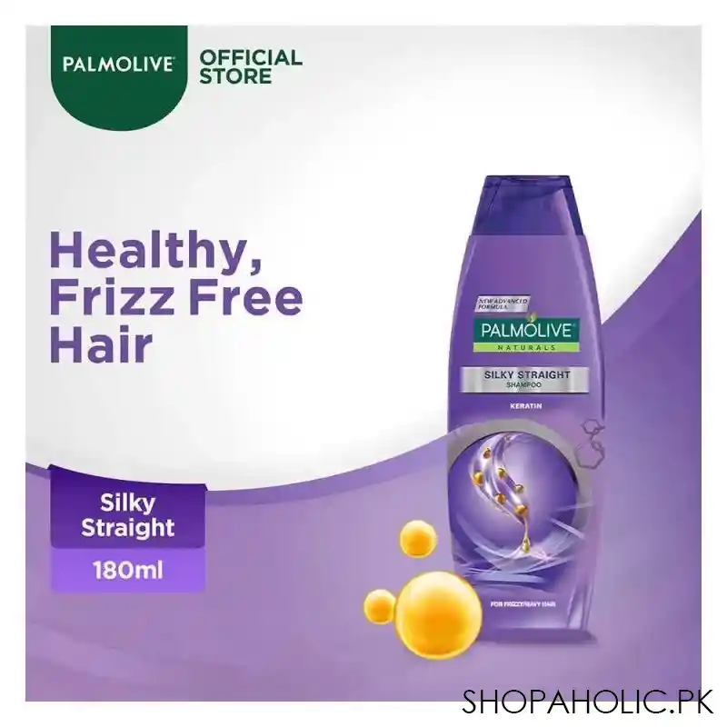 palmolive silky straight keratin shampoo, 180ml main image