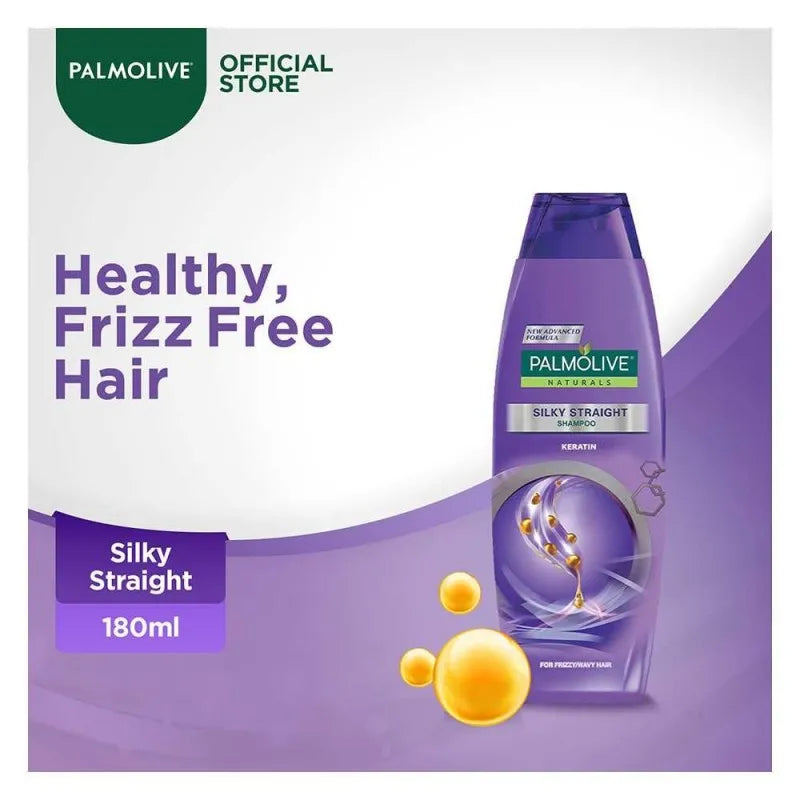 palmolive silky straight keratin shampoo, 180ml main image