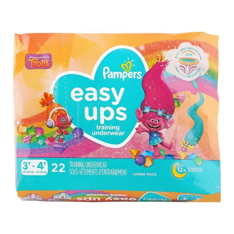 pampers easy ups girls training underwear, 3t 4t 14 18 kg, 22 pack image2