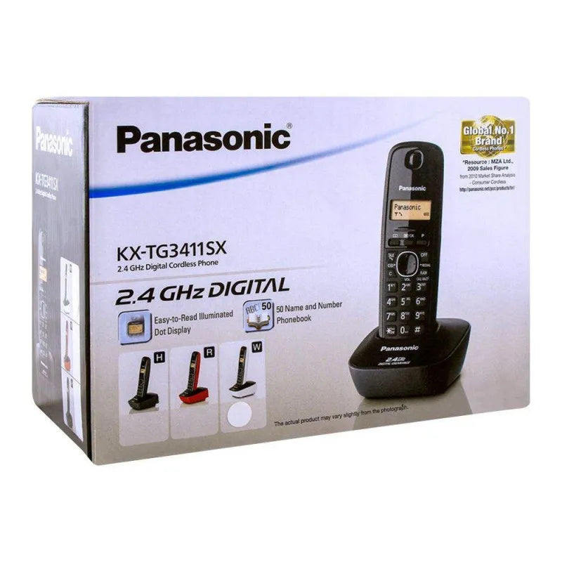 panasonic 2.4ghz digital cordless phone, black, kx tg3411bx image2