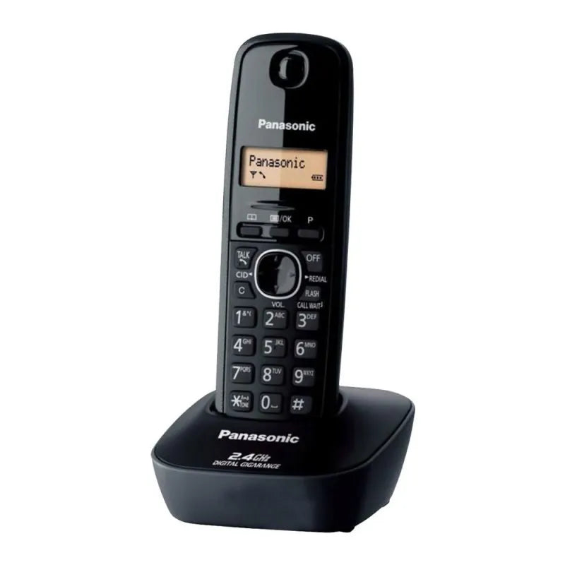 panasonic 2.4ghz digital cordless phone, black, kx tg3411bx main image