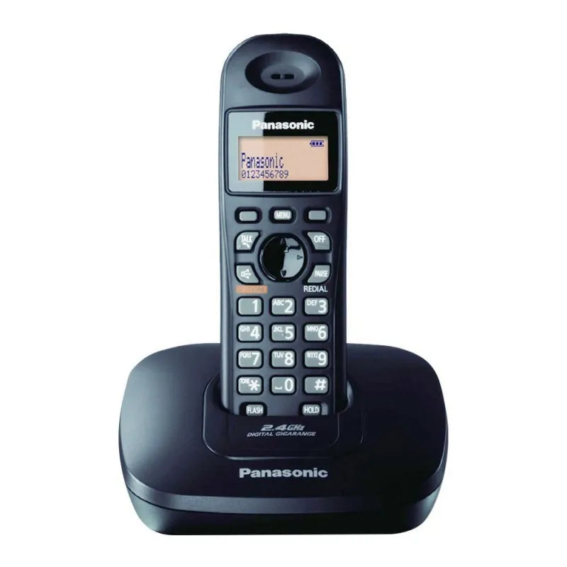 panasonic 2.4ghz digital cordless phone, black, kx tg3611bx main image