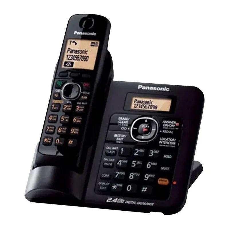 panasonic 2.4ghz digital cordless phone, black, kx tg3811bx main image