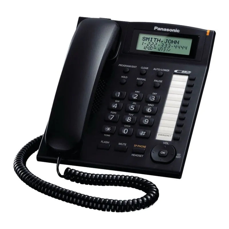 panasonic corded integrated landline phone system, black, kx ts880mx main image