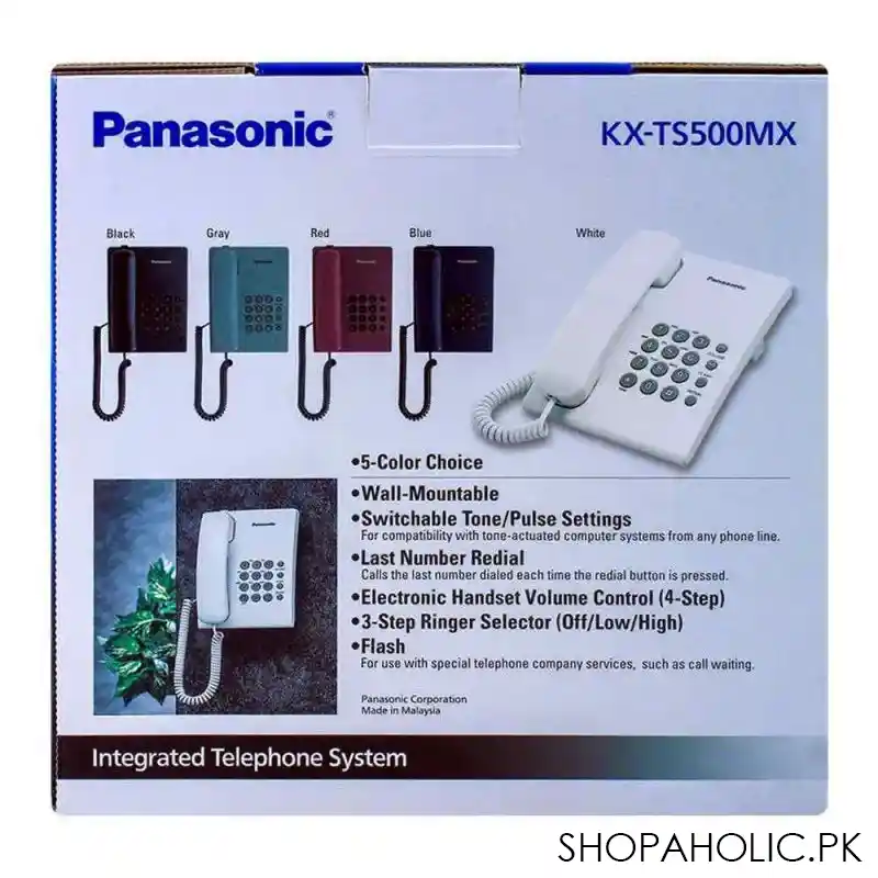 panasonic corded landline phone, white, kx ts500mx image4