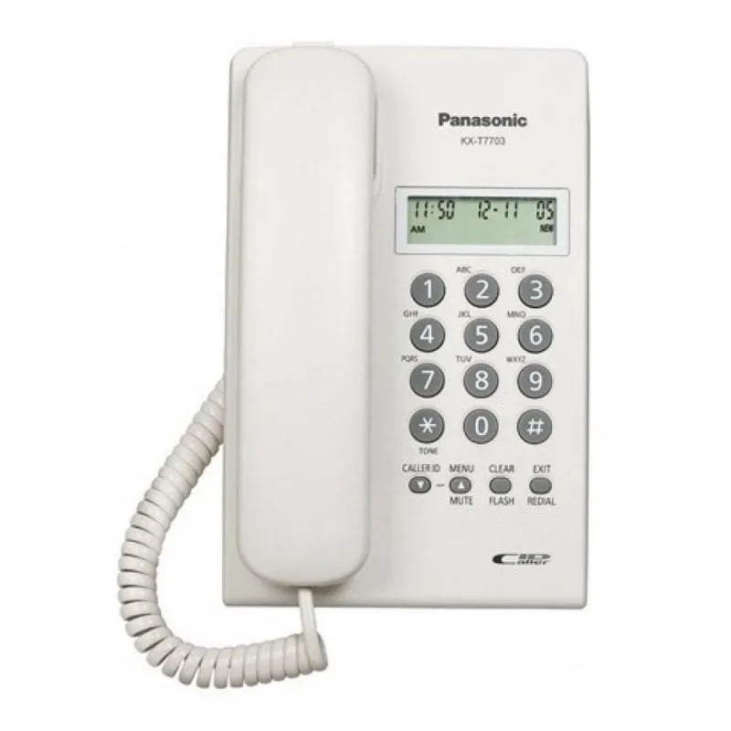 panasonic corded landline phone with caller id, white, kx t7703x image2