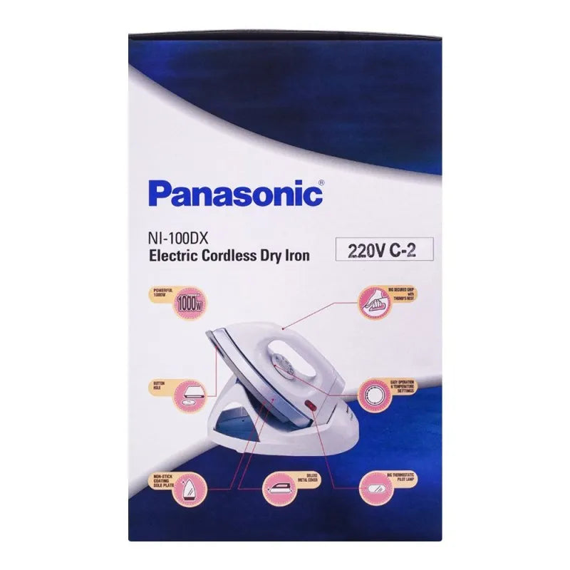 panasonic electric cordless dry iron, 1000w, ni 100dx image3