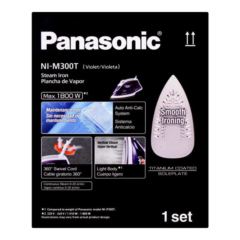 panasonic light & easy steam iron, 1800w, ni m300t image3