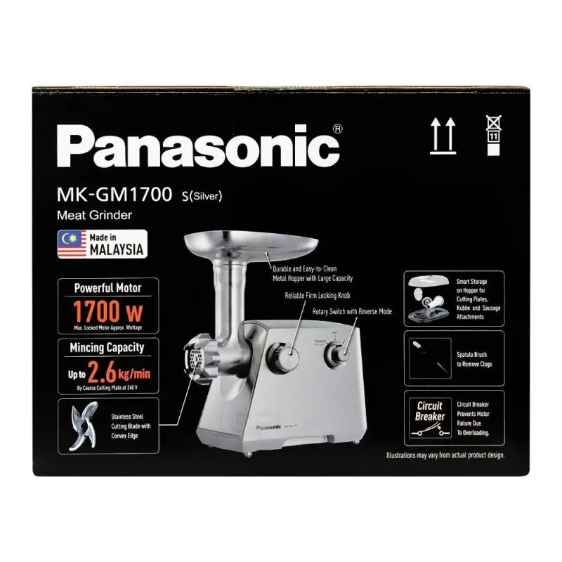 panasonic meat grinder, 1700w, mk gm1700, silver, japan blade main image