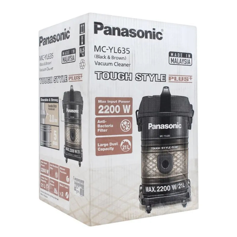 panasonic tough style plus vacuum cleaner, 2200w, black/brown, 21l, mc yl635 image2