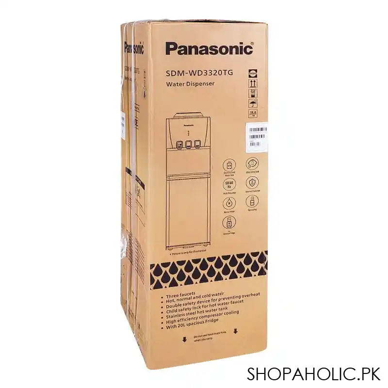 Panasonic Water Dispenser, Stainless Steel Hot Water Tank, 20L Fridge, Hot/Cold/Normal, Black, SDM-WD-3320TG - Image 3