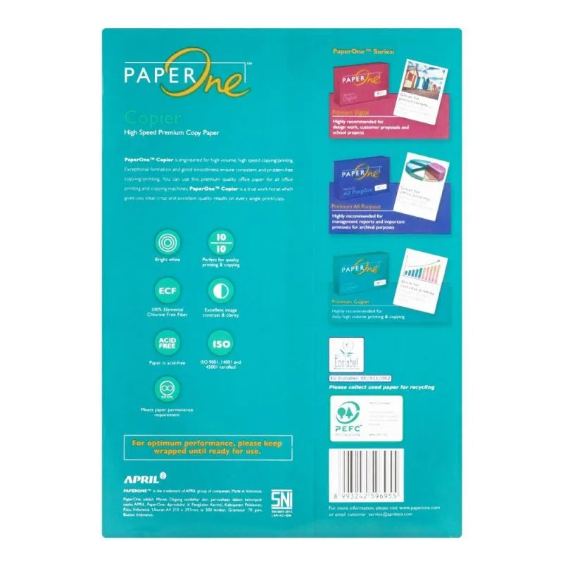 paper one 70g, a4 size, printer & copier paper rim, 500 sheets image2