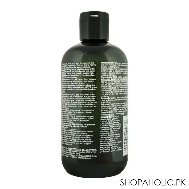 paul mitchell tea tree lemon sage thickening energizing body builder shampoo, 300ml image2