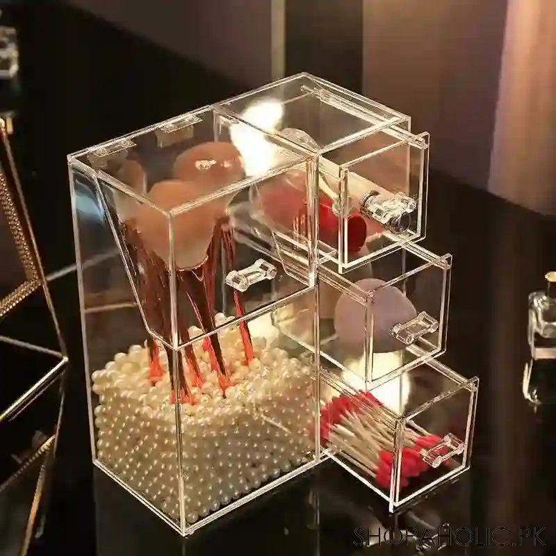 pearl acrylic makeup brushes holder main image