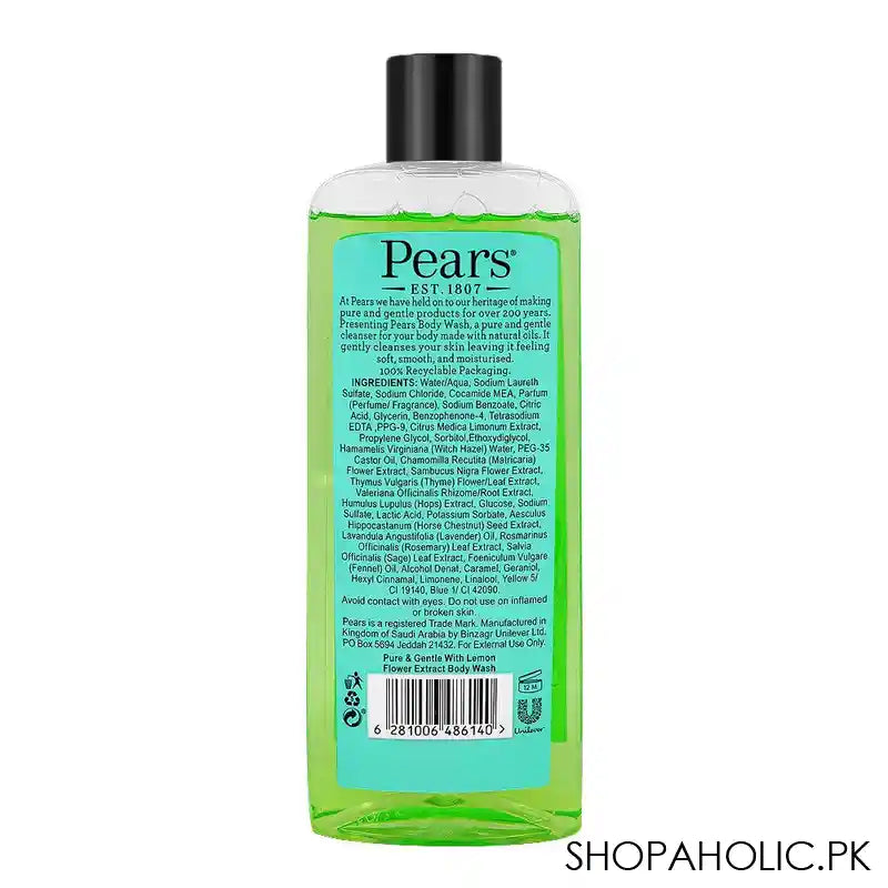 Pears Pure & Gentle Lemon Flower Extract Shower Gel, 250ml - Image 2