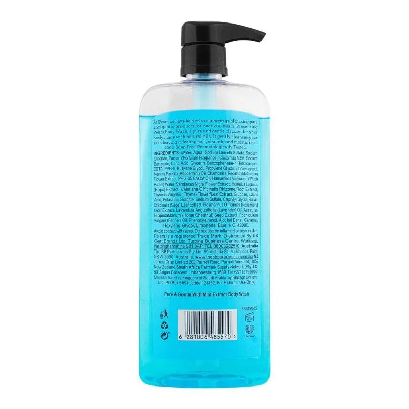 pears pure & gentle mint extract body wash, 750ml image2