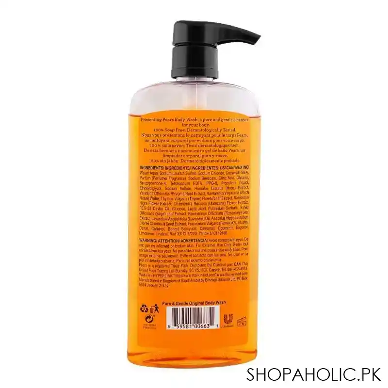 pears pure & gentle original body wash, 500ml image2