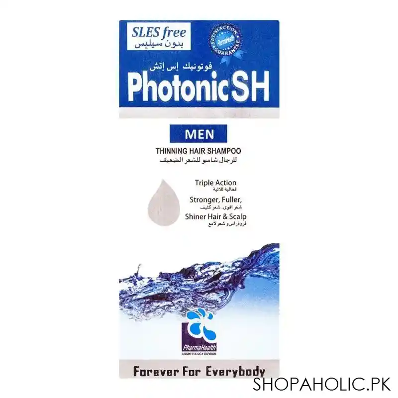 pharma health photonic sh thinning hair shampoo, for men, 100ml image2