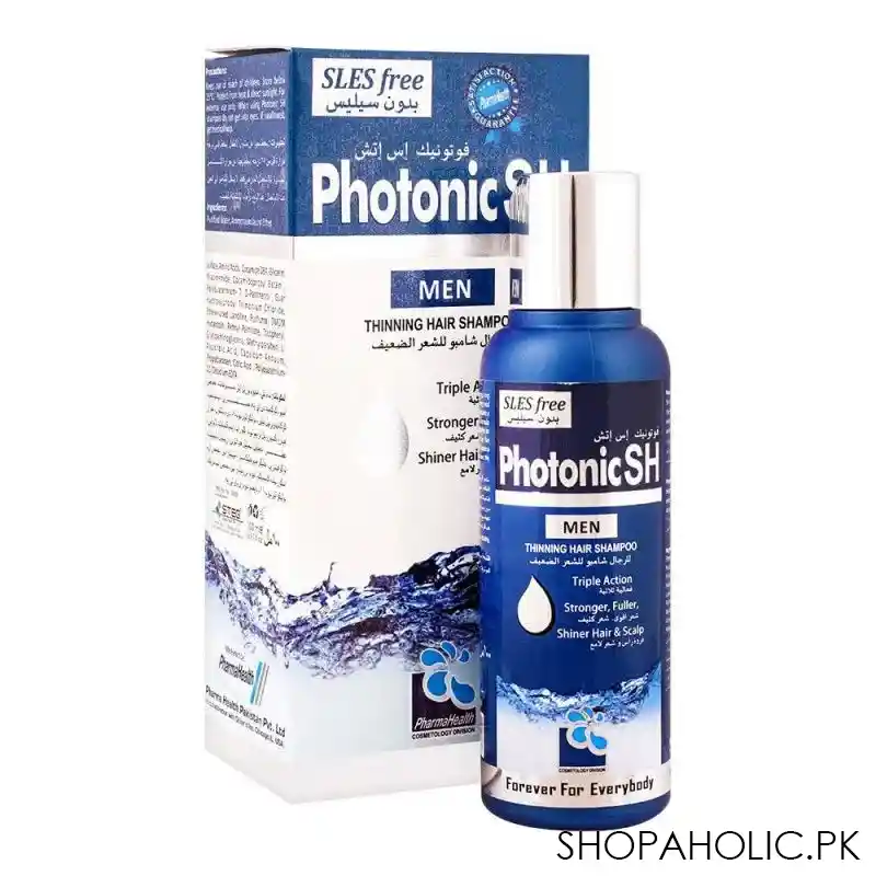 pharma health photonic sh thinning hair shampoo, for men, 100ml main image